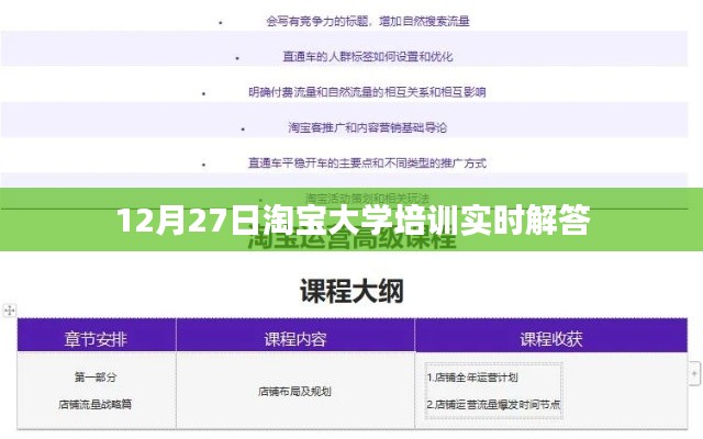 淘宝大学培训实时解答分享会（日期，12月27日）