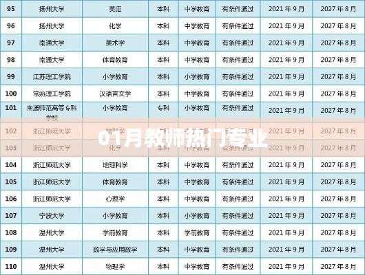 01月教师热门专业概览