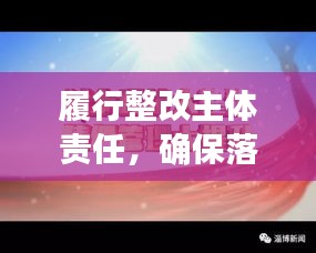 履行整改主体责任，确保落实见实效